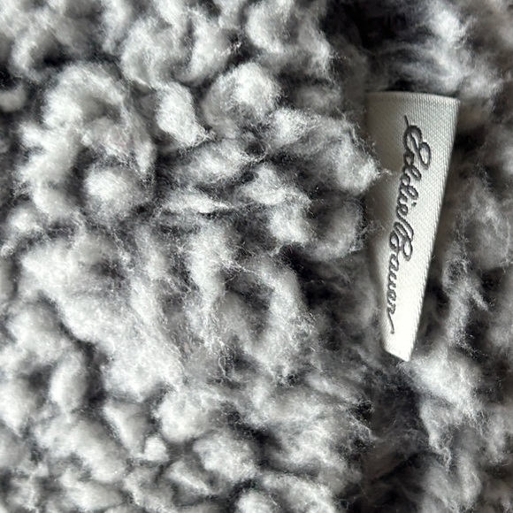Eddie Bauer Fireside Funnel Women's Sweater Gray XL Cozy Teddy Sherpa Winter - Picture 5 of 8